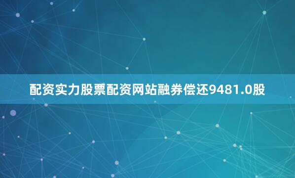 配资实力股票配资网站融券偿还9481.0股